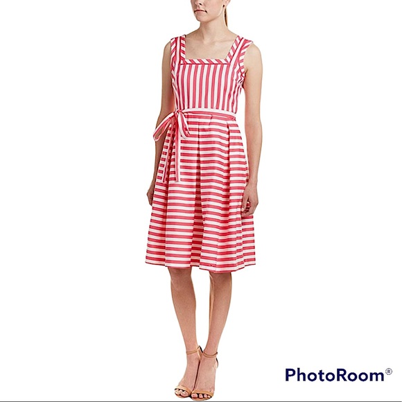 Anne Klein Striped Fit & Flare Dress - Picture 3 of 13